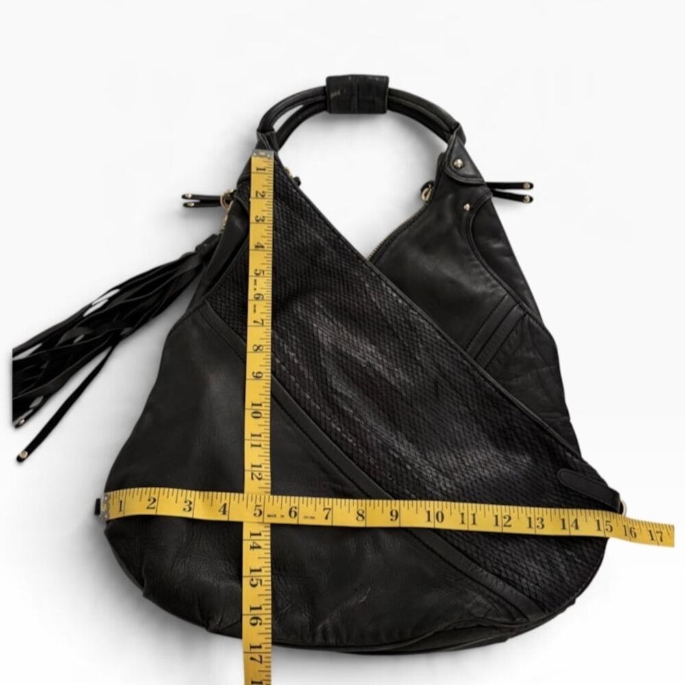 BOTKIER CHRYSTIE BLACK LEATHER HOBO HANDBAG - Picture 4 of 11